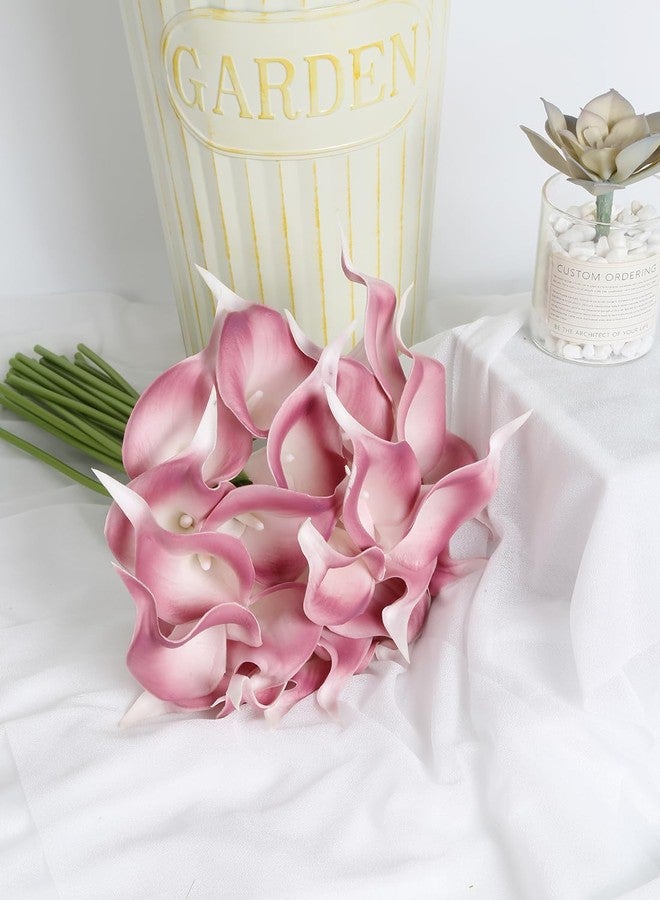 IPOPU Pink Fake Calla Lily Flowers 24PCS Real Touch Pink Calla Lily Faux Flowers Arrangement for Home Party Wedding Bouquet Centerpieces Flower Home Decoration (Pink) - Image 5