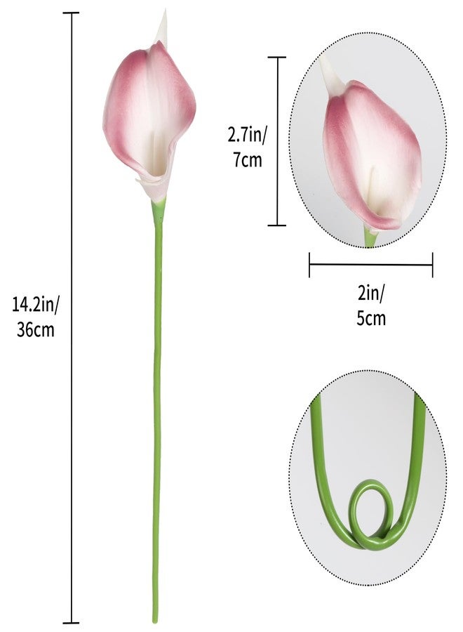IPOPU Pink Fake Calla Lily Flowers 24PCS Real Touch Pink Calla Lily Faux Flowers Arrangement for Home Party Wedding Bouquet Centerpieces Flower Home Decoration (Pink) - Image 3