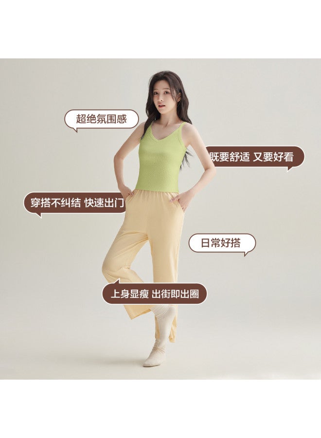 Red Bean V-Neck Vertical Stripe Camisole, Women'S Back, Versatile Sleeveless Top, Can Be Worn As Outerwear Or Layered, Ladies' Tank Top - Image 4