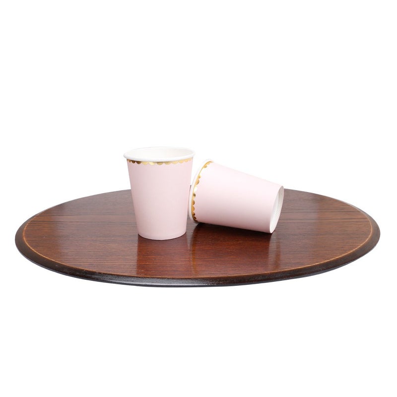 Geeklife Pink Gold Paper Cups with Metallic Gold Border Disposable Paper Cups 9oz for Wedding Party and Cocktail 40 pcs - Image 3