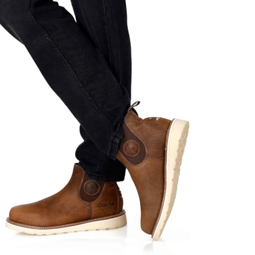 Raida Vintago Motorcycle Riding Boots | Stylish Chelsea Boot-Inspired Design | Ankle & Toe Protection | Anti-Slip Sole | Ideal for Daily Commutes & Weekend Rides (Brown, UK Footwear Size System, Adult, Men, Numeric, Medium, 10) - Image 2
