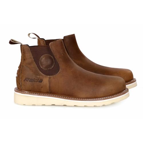Raida Vintago Motorcycle Riding Boots | Stylish Chelsea Boot-Inspired Design | Ankle & Toe Protection | Anti-Slip Sole | Ideal for Daily Commutes & Weekend Rides (Brown, UK Footwear Size System, Adult, Men, Numeric, Medium, 10) - Image 1