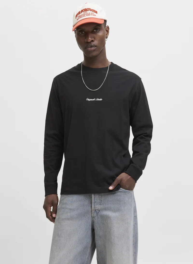 جاك اند جونز Embroidered Crew Neck T-Shirt