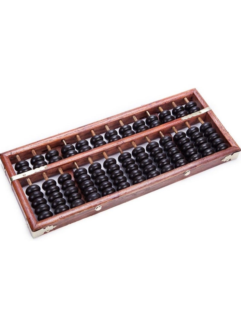 Beauenty Vintage-Style 13 Digits Rods Wooden Abacus Soroban Chinese Calculator Counting Tool 28cm - Image 1