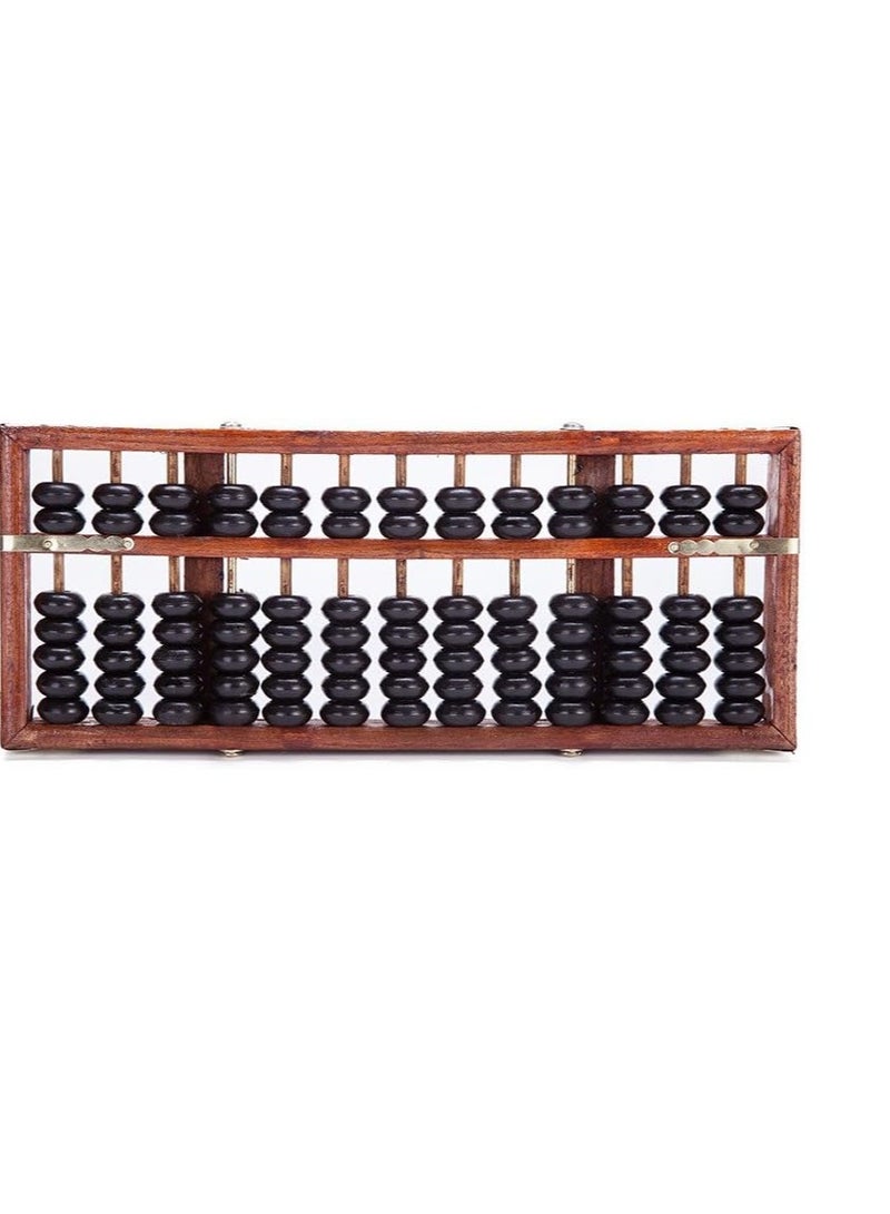 Beauenty Vintage-Style 13 Digits Rods Wooden Abacus Soroban Chinese Calculator Counting Tool 28cm - Image 2