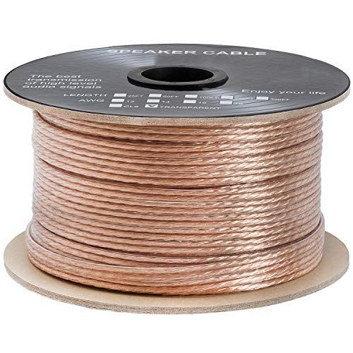 Cmple - 2 Conductor 14AWG Speaker Wire for Home Theater System, Amplifier, Car Audio Speaker Cable - 50 Feet, Clear - Image 3