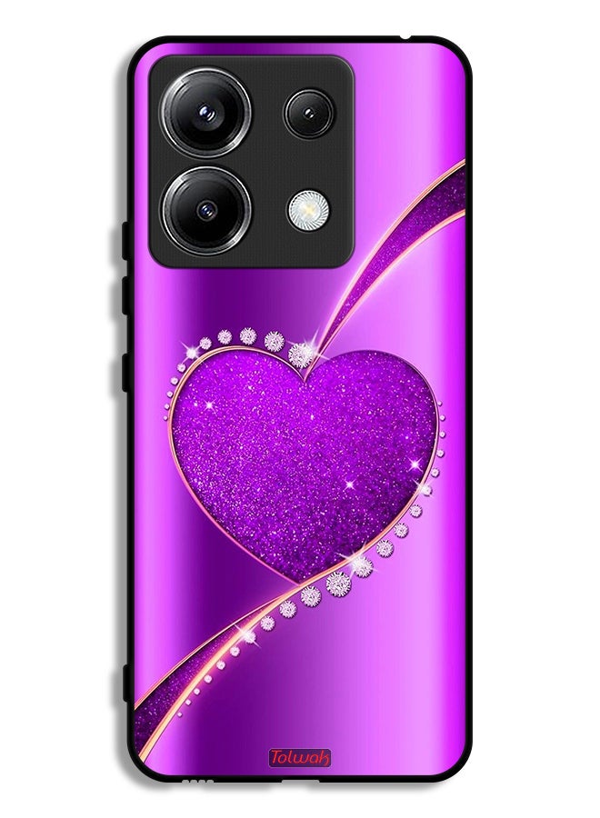 Tolwak Xiaomi Redmi Note 13 Pro 5G Protective Case Cover Glitter Heart - Image 1