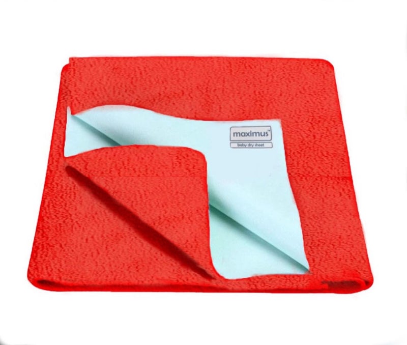 THE MAXIMUS MAXIMUS Waterproof Quick Dry Sheet for Baby| Bed Dry Pad | Baby Bed Protector Sheet for Toddler Children (Large (140cm x 100cm), Red) - Image 1