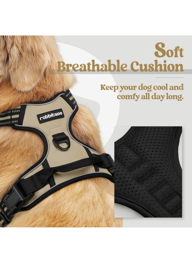 Rabbitgoo rabbitgoo Dog Harness No Pull with 2 Leash Clips, Adjustable Soft Padded, Reflective Oxford No Choke Pet Vest with Easy Control Handle for Medium Sized Dogs, Beige, M  - Image 1