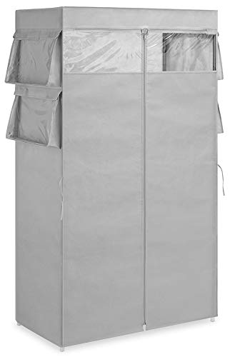 Whitmor Whitmor Gray Covered Wardrobe with Accessory Storage 