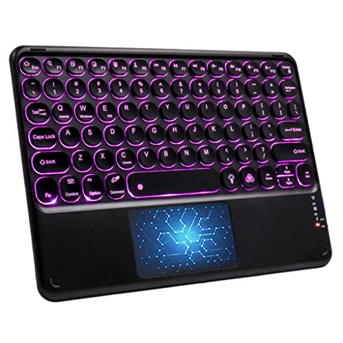 CONCEPT KART Bluetooth Wireless Touchpad Keyboard with LED Backlit| Silent Keys| Ultra-Slim Multi-Device Keyboard for ipad Tablet, Android, Windows, Mac, Laptop (Black) - Image 1