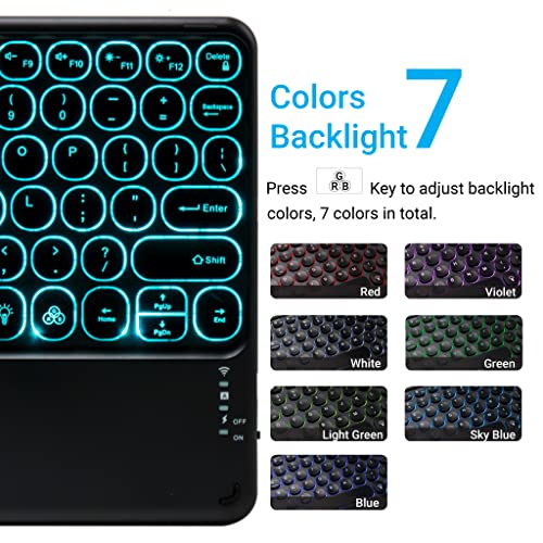 CONCEPT KART Bluetooth Wireless Touchpad Keyboard with LED Backlit| Silent Keys| Ultra-Slim Multi-Device Keyboard for ipad Tablet, Android, Windows, Mac, Laptop (Black) - Image 2
