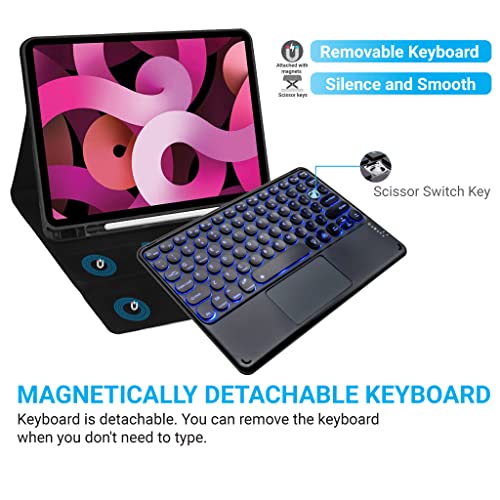 CONCEPT KART Bluetooth Wireless Touchpad Keyboard with LED Backlit| Silent Keys| Ultra-Slim Multi-Device Keyboard for ipad Tablet, Android, Windows, Mac, Laptop (Black) - Image 4
