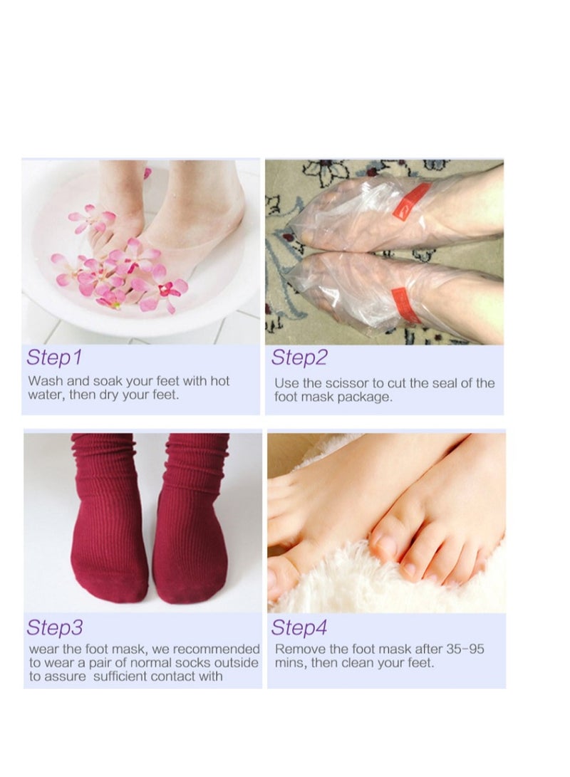 efero 2 Pairs Honey Milk Foot Mask For Dry Cracked Feet,Remove Dead Skin Niacinamide Moisturizing Foot Mask Moisturizing Repairing Nourishing Exfoliating Smooth Skin Care Dry Cracked Feet,Remove Dead Skin - Image 4