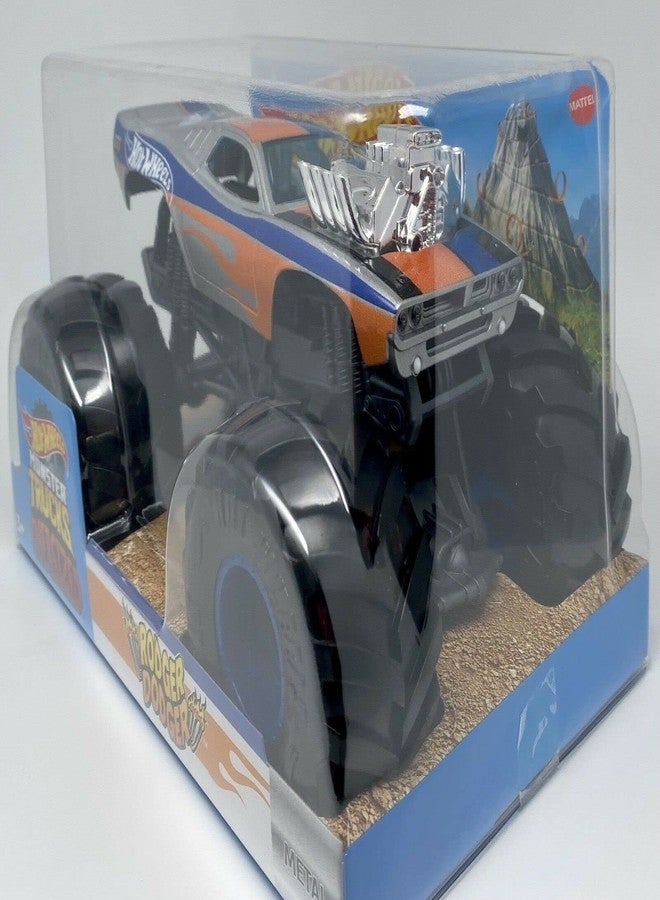 Diecast سيارة دياكاست هوت ويلز 2022 شاحنات الوحوش رودجر دودجر بحجم كبير، مقياس 1:24 - Image 2