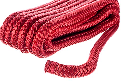 Seachoice Double-Braid Nylon Dock Line w/Eye Splice, Pre-Shrunk, Heat Stabilized, 1/2 in. X 15 Ft., Red - Image 2