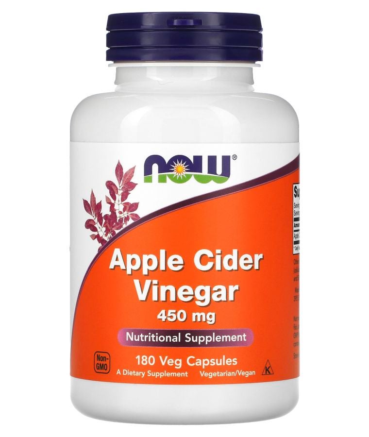 now Apple Cider Vinegar 450 mg 180 Veg Capsules