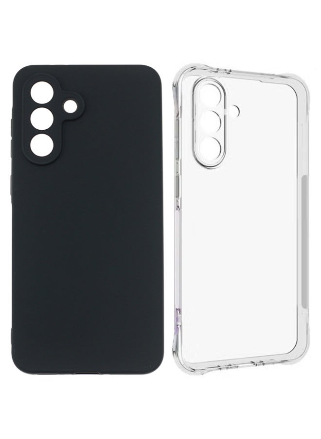 SanHu for Samsung Galaxy A56 5G 2-In-1 Thin Soft Case Cover, Anti Drop Protection, Anti Fingerprint, Durable, Easy To Clean And Install, Frosted Protective Case+Transparent Four Corner Anti Drop Protective Case - Image 1