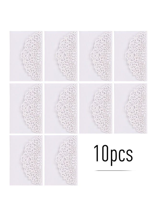 NIBEMINENT 10-Piece Pearl Paper Invitation Card Holder Set White