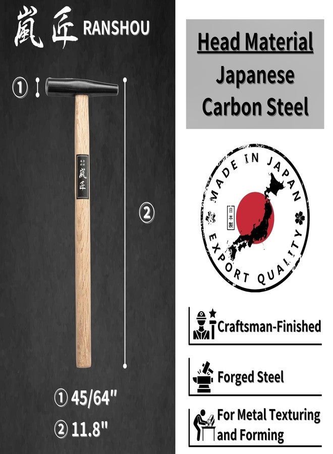 RANSHOU Japanese Forming Hammer 9 oz, Precision Embossing Hammer for Metal Working, Riveting, Crafts, Oak Wood Handle, Made in JAPAN - Image 2