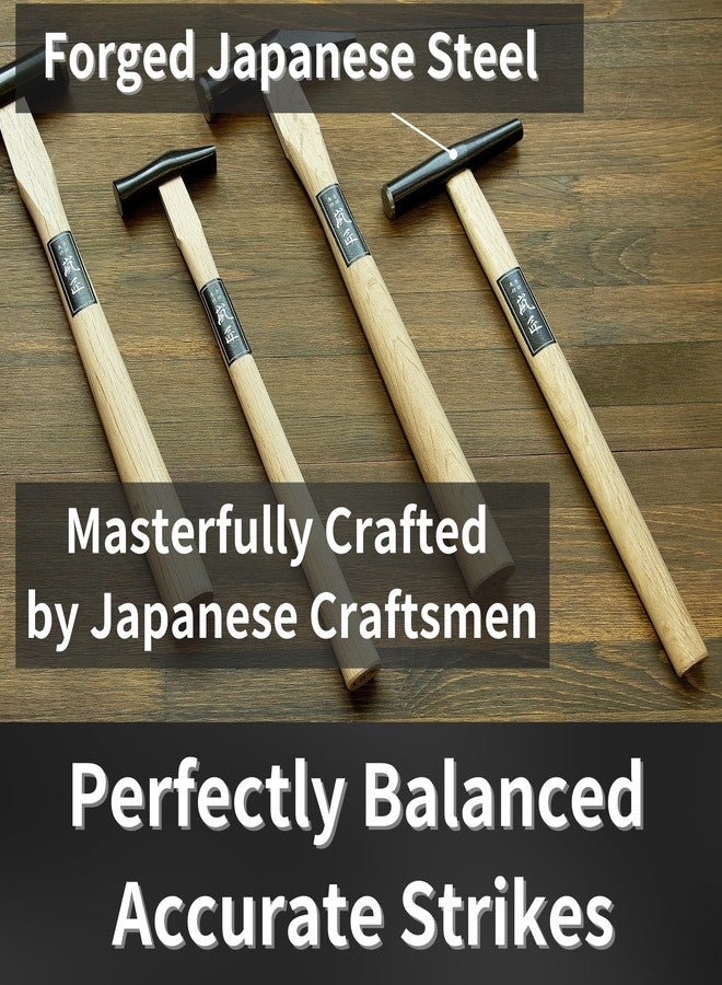 RANSHOU Japanese Forming Hammer 9 oz, Precision Embossing Hammer for Metal Working, Riveting, Crafts, Oak Wood Handle, Made in JAPAN - Image 3