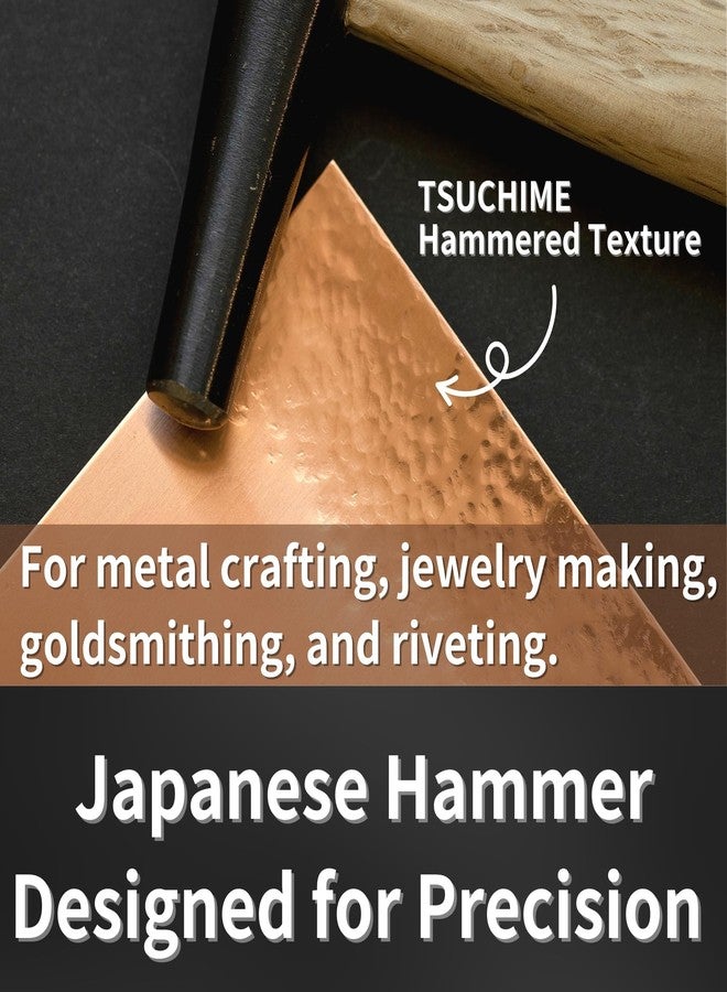 RANSHOU Japanese Forming Hammer 9 oz, Precision Embossing Hammer for Metal Working, Riveting, Crafts, Oak Wood Handle, Made in JAPAN - Image 4