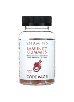 Codeage Codeage, Vitamins, Immunity Gummies, Vegan, Non-GMO, Pectin Based, Raspberry, 60 Gummies  - Image 1