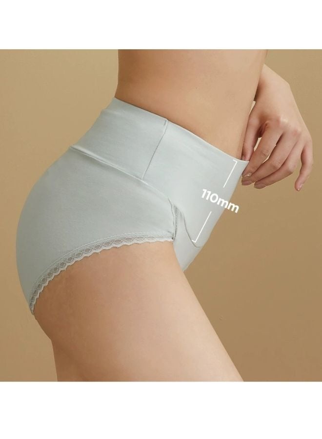 TEN-M JOURNEY Women's High Waist Underpants - 3 Pcs Postpartum High Belly High Waist Panties, High Stretch, Hygiene Soft Underpants - Light Pink, Light Green & Grey (M, L, XL & XXL Sizes)  - Image 5
