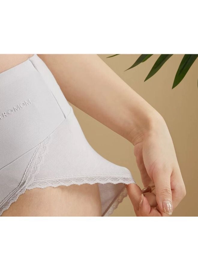 TEN-M JOURNEY Women's High Waist Underpants - 3 Pcs Postpartum High Belly High Waist Panties, High Stretch, Hygiene Soft Underpants - Light Pink, Light Green & Grey (M, L, XL & XXL Sizes)  - Image 3