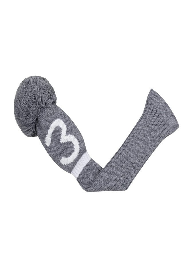 Scott Edward Green Grey White Argyle Golf Club Head Covers, Acrylic Yarn Double-Layers Knitted, with Rotatable Number Tags Set of 4 (Gray White Number 135U) - Image 4