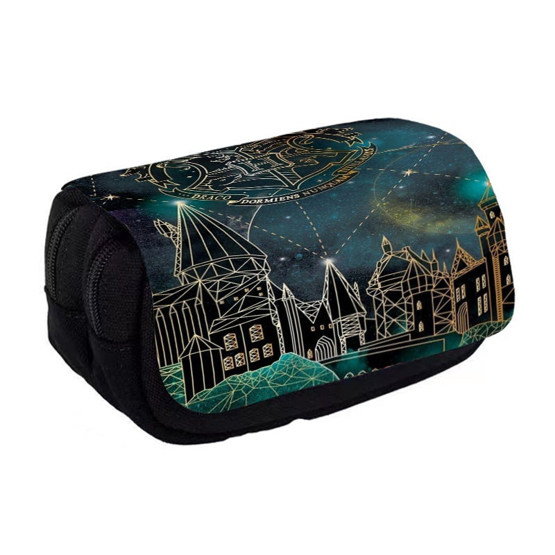 2025 Harry Potter Double-Layer Large-Capacity Flip-Top Pencil Case Printed Kidsren'S Pencil Case Diy - Image 1
