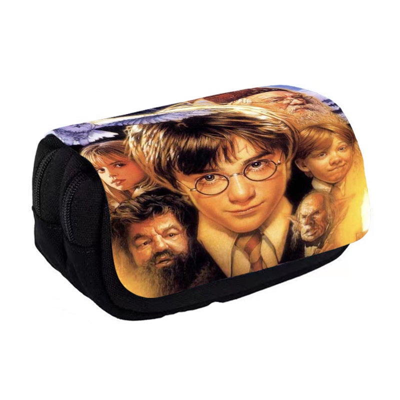 2025 Harry Potter Double-Layer Large-Capacity Flip-Top Pencil Case Printed Kidsren'S Pencil Case Diy - Image 2