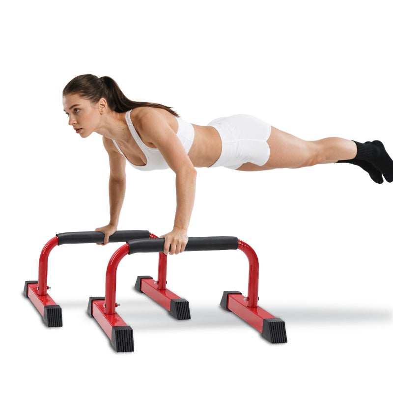 ETICSIPA Push Up Bars: Sweat-resistant Parallettes Bar for Handstands L-sit & Dip, No Wobbling Strength Training Pushup Stands for Women Men Workout Core Exercise at Home Floor Gym - Image 1