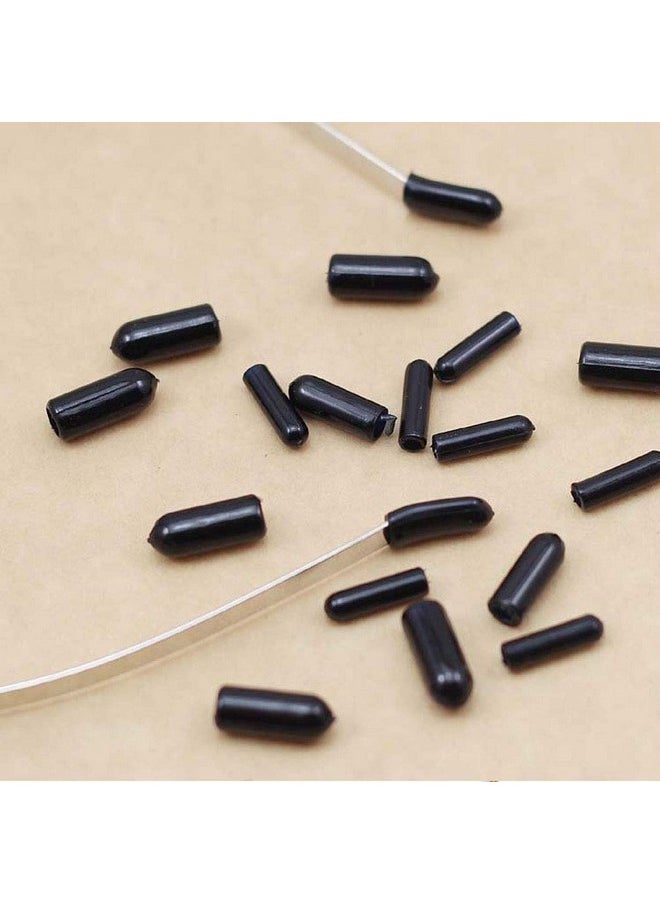 Teensery - 200 Pcs Headband Rubber End Caps Replacement Cap Cover For Hair Hoop Diy Accessories Black - Image 1