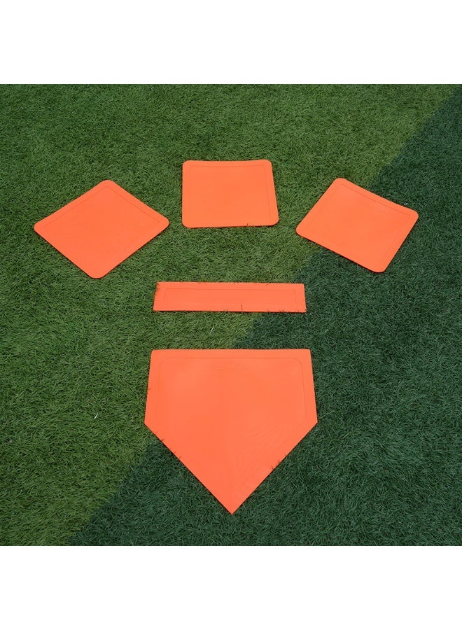 COYO Throw Down 5 Baseball Bases with Home Plate + Pitcher's Rubber - Backyard Rubber Base Set Perfect for Baseball, Teeball + Kickball - Image 2