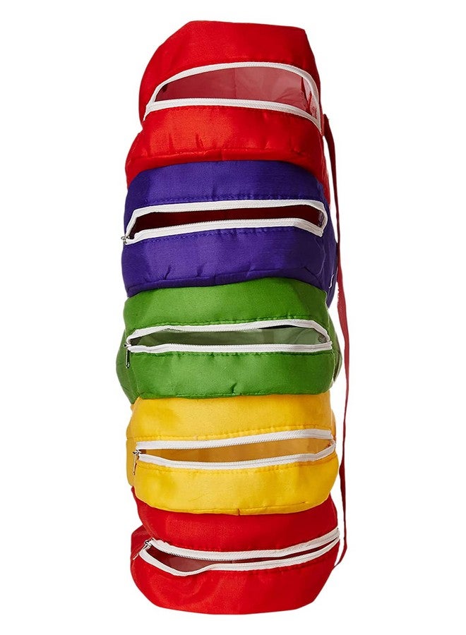 Kuber Industries Kuber Industries Multiuses 5-Tier Hanging Cotton Shoe Organizer, Cover, Protector, Travelling Kit (Multicolour), (49KM0475) - Image 3