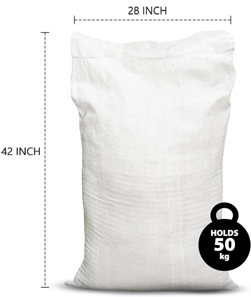 AQBAH Polypropylene Empty HDPE Bag, Bori, Bora For Multipurpose Packing Ideal for Home Shifting, Storage, and Transport White (5) - Image 2
