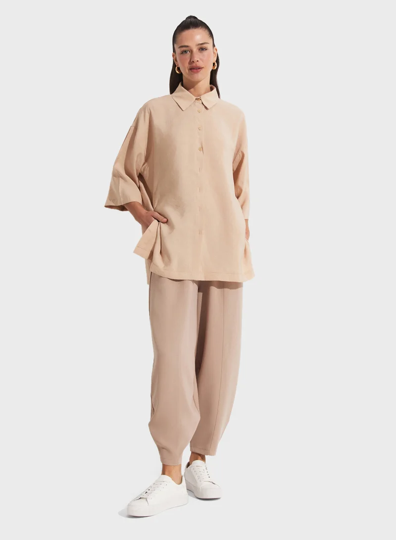 JUNE Knitted Button Down Shirt