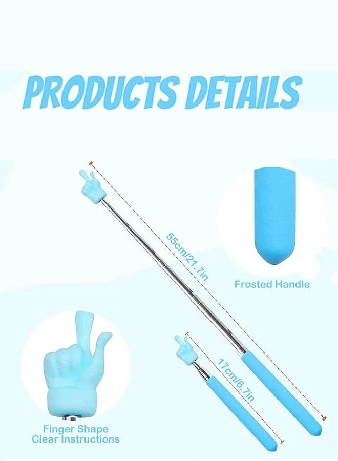 3 Pcs Telescopic Teachers Hand Pointer, Extendable Finger Pointer Stick, Mini Retractable Classroom Pointer, Teaching Pointer Presenter Whiteboard Pointer, Classroom Supplies (Black, Pink, Blue) - Image 2