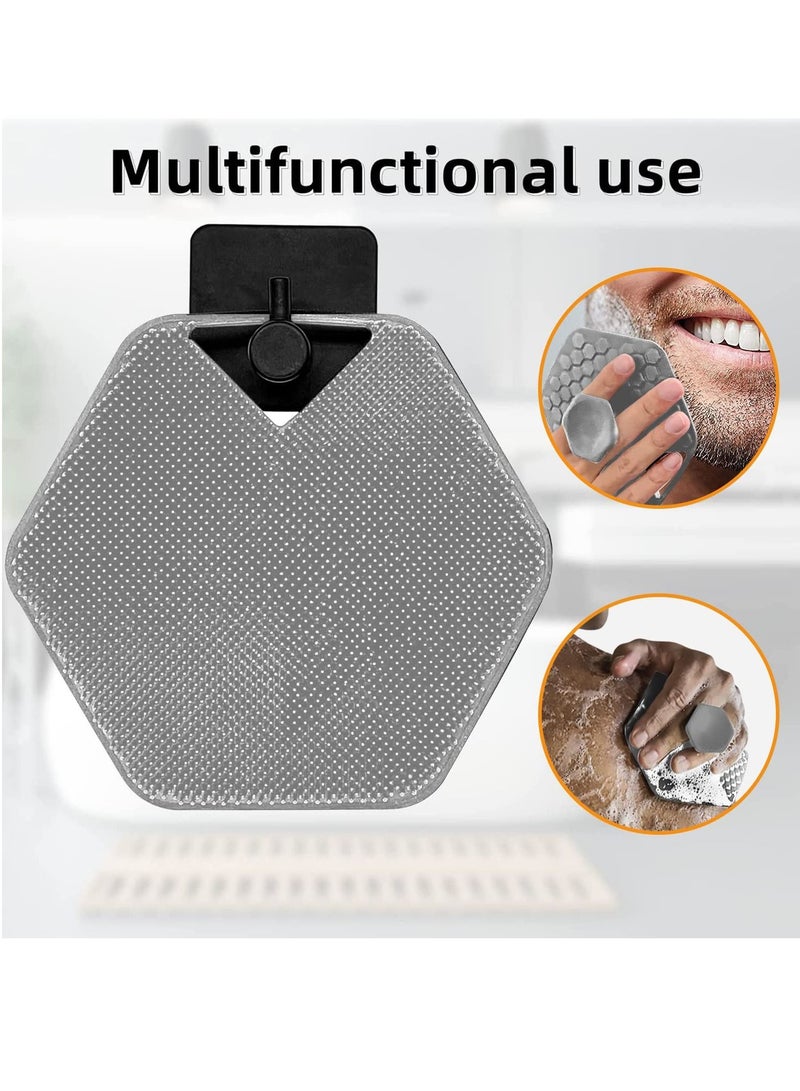 Excefore Body Scrubber & Storage Hook Set, Silicone Shower & Bathroom Accessory, Features Silicone-Grip Technology - Image 5