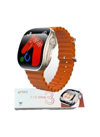 W&O X10 ultra 3 smart watch  orange High resolution IPS screen Curve design. Wireless charging. 11 sports mode. It works with Android and iPhone. Always on display property. 4 themes for the interior background, other themes can be downloaded, - pzsku/Z5838B86A19649552A955Z/45/_/1733899556/34d6f2f0-59a4-4457-815e-44413dde2d43