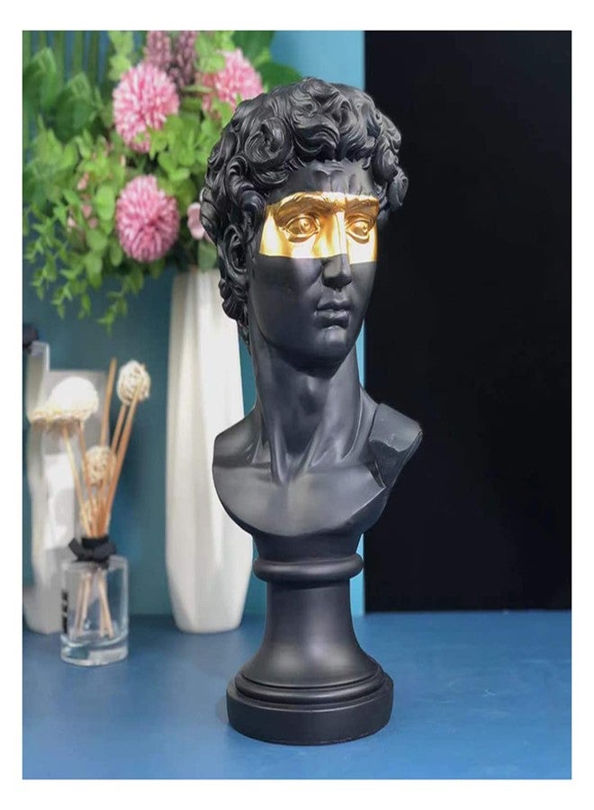 ECYC 15.75 inch Greek David Statue, Mask David Bust Resin Sculptures Figurine Modern Home Ornament for Home Office Desk Decor, Black - Image 4