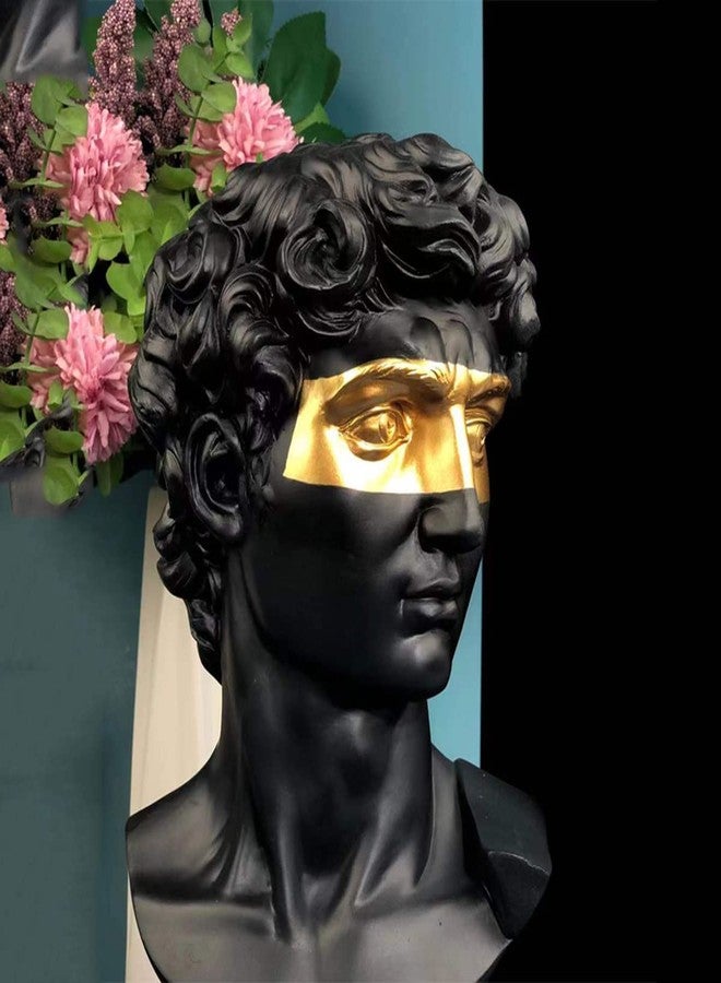 ECYC 15.75 inch Greek David Statue, Mask David Bust Resin Sculptures Figurine Modern Home Ornament for Home Office Desk Decor, Black - Image 3