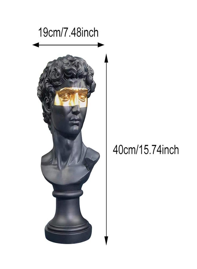ECYC 15.75 inch Greek David Statue, Mask David Bust Resin Sculptures Figurine Modern Home Ornament for Home Office Desk Decor, Black - Image 2