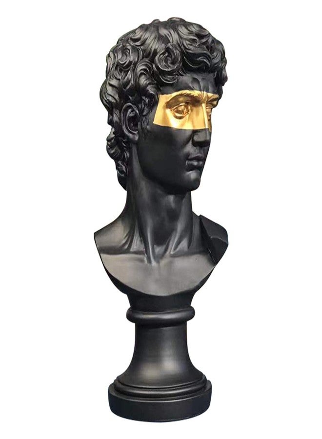 ECYC 15.75 inch Greek David Statue, Mask David Bust Resin Sculptures Figurine Modern Home Ornament for Home Office Desk Decor, Black - Image 1
