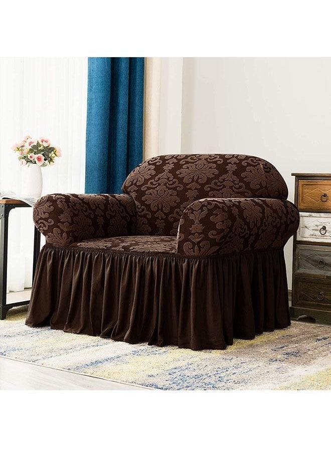 EVORY HOME Sofa Cover Jacquard 4-Pieces Set of 7-Seater (3+2+1+1) Super Stretchable Anti-Wrinkle Slip Resistant Furniture Protector  - Image 5