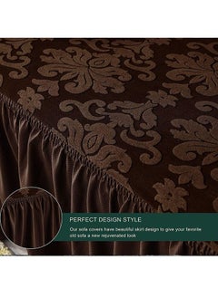 EVORY HOME Sofa Cover Jacquard 4-Pieces Set of 7-Seater (3+2+1+1) Super Stretchable Anti-Wrinkle Slip Resistant Furniture Protector  - Image 4