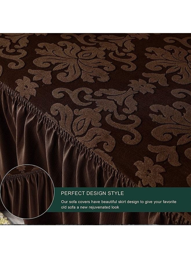 EVORY HOME Sofa Cover Jacquard 4-Pieces Set of 7-Seater (3+2+1+1) Super Stretchable Anti-Wrinkle Slip Resistant Furniture Protector  - Image 4