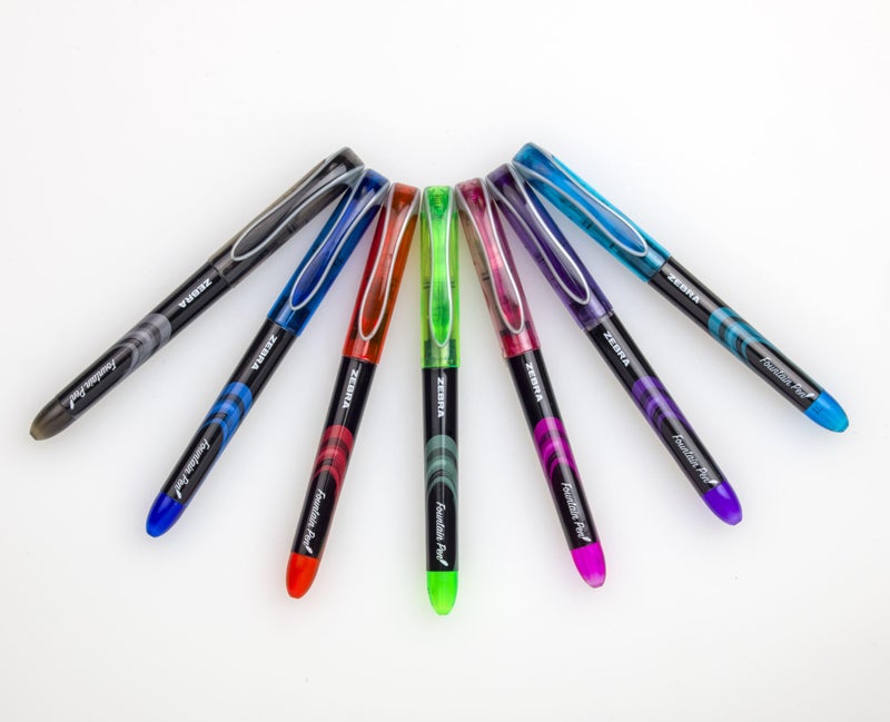 Zebra Pen Fountain, Fine 0.6 Mm, Assorted Ink Colors, Assorted, 7/pack - Image 4