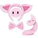 Norme Pig Costume Set Ears Nose Tail and Bow Tie Pink Fancy Dress Kit Accessories for Mardi Gras CarnivalPink - Image 2